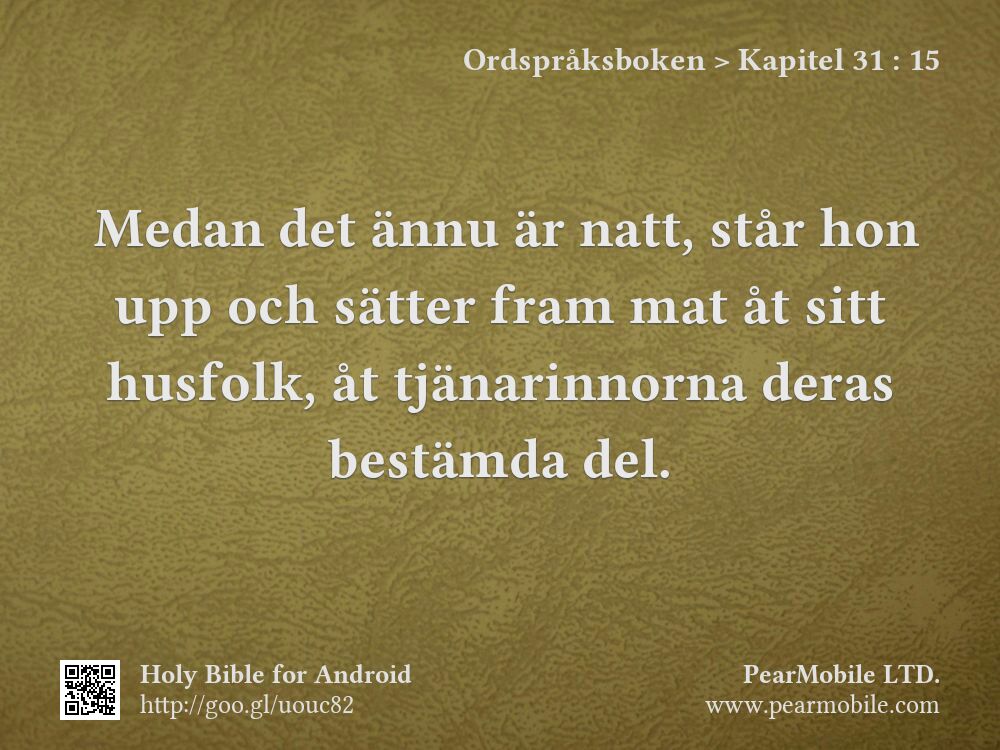 Ordspråksboken, Kapitel 31:15